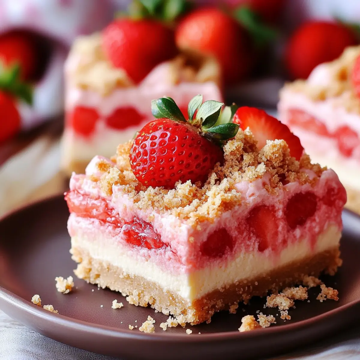 Strawberry Shortcake Cheesecake Bars