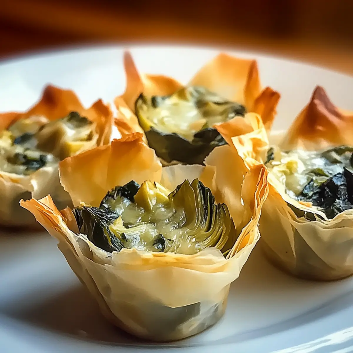 Spinach Artichoke Phyllo Cups