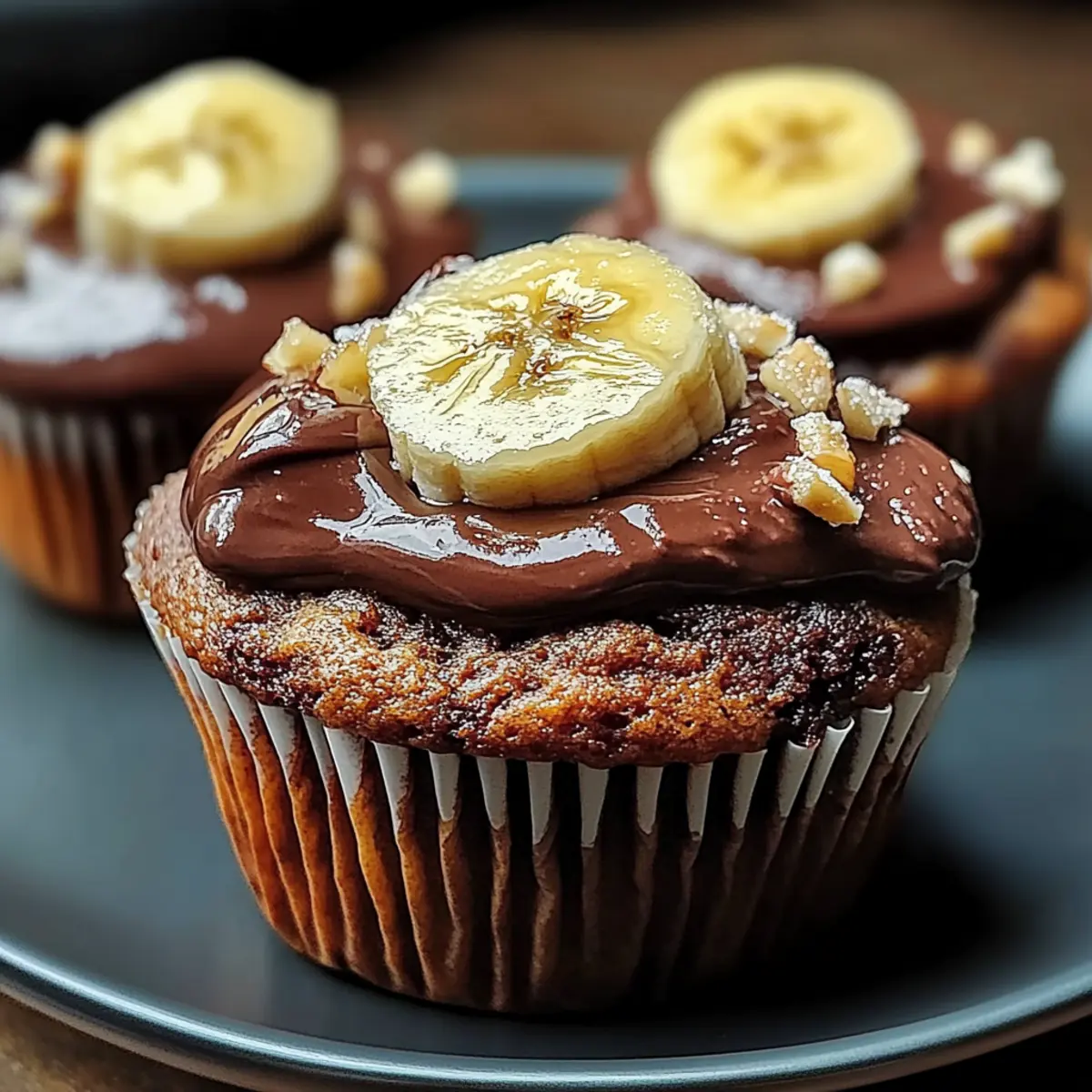 Christmas Banana Nutella Muffins