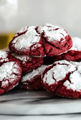 Festive Red Velvet Crinkle Cookies