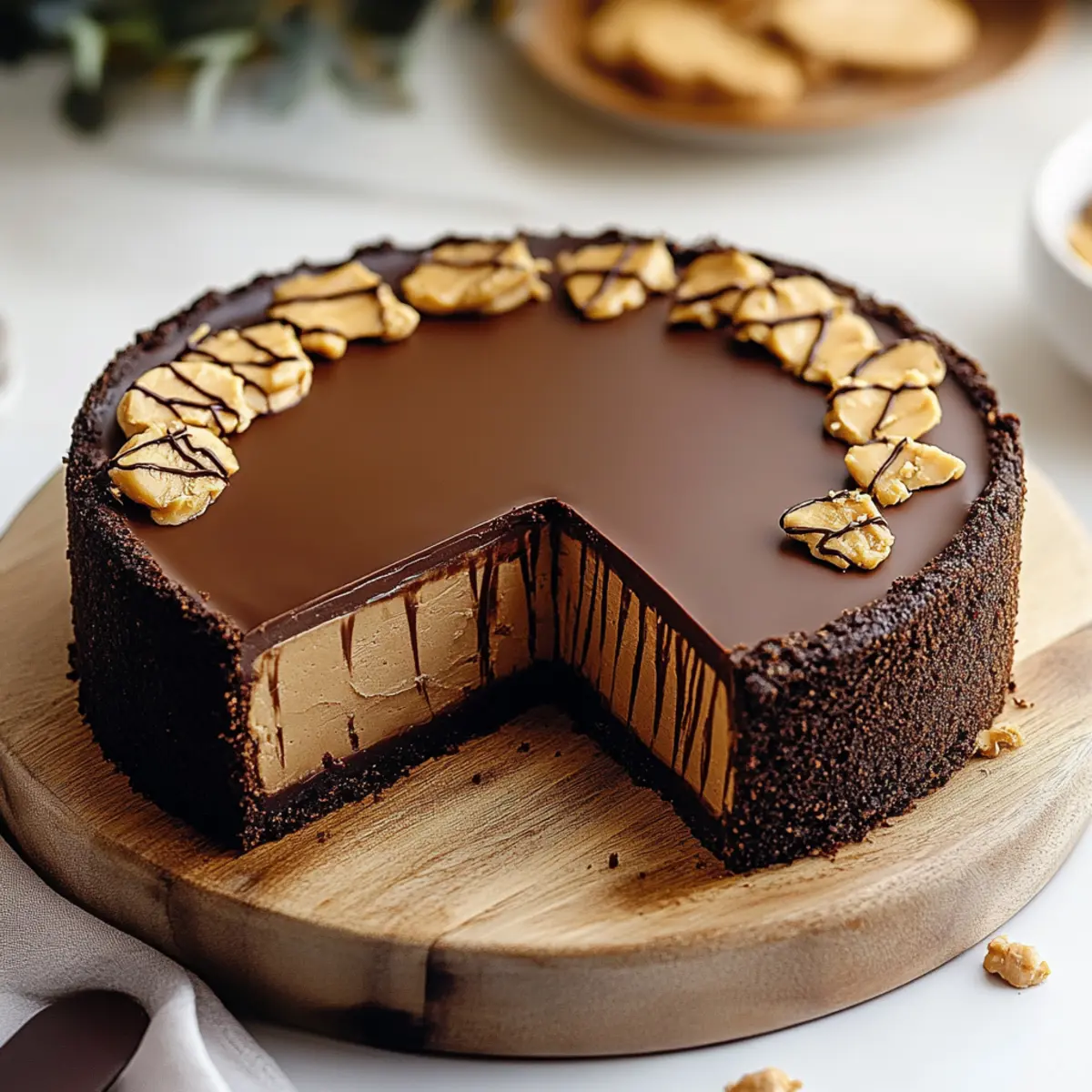 Holiday Chocolate Peanut Butter Cheesecake