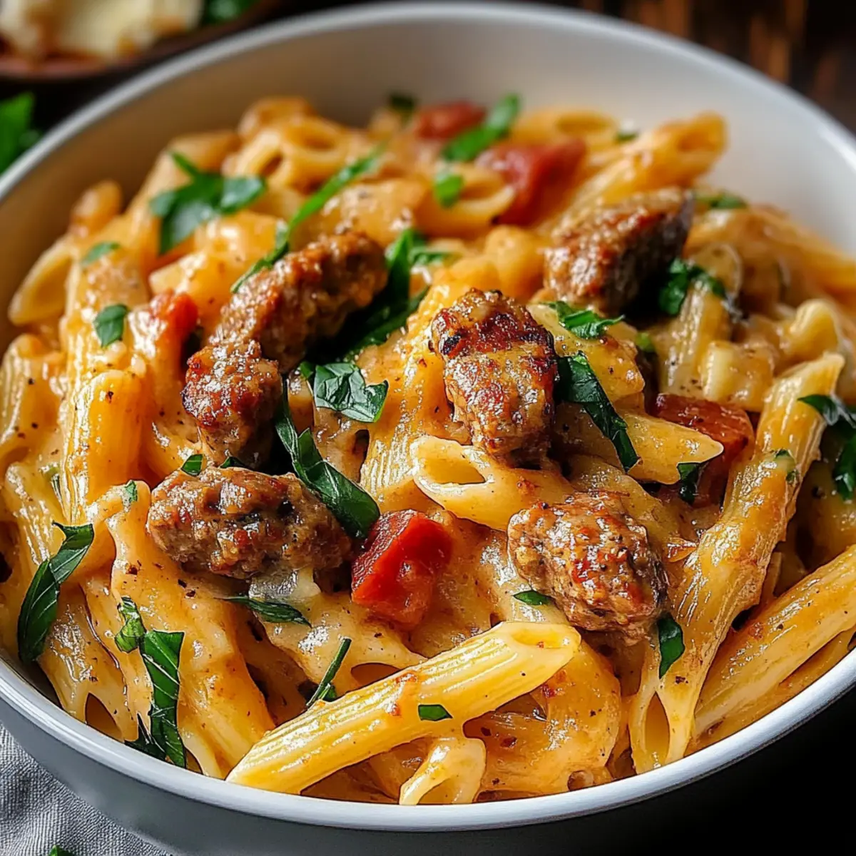 Spicy Cajun Beef Sausage Pasta