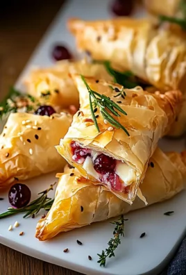 Cranberry Brie Filo Crackers
