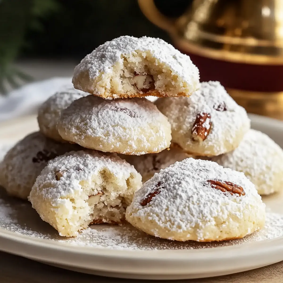 Buttery Pecan Snowball Cookies