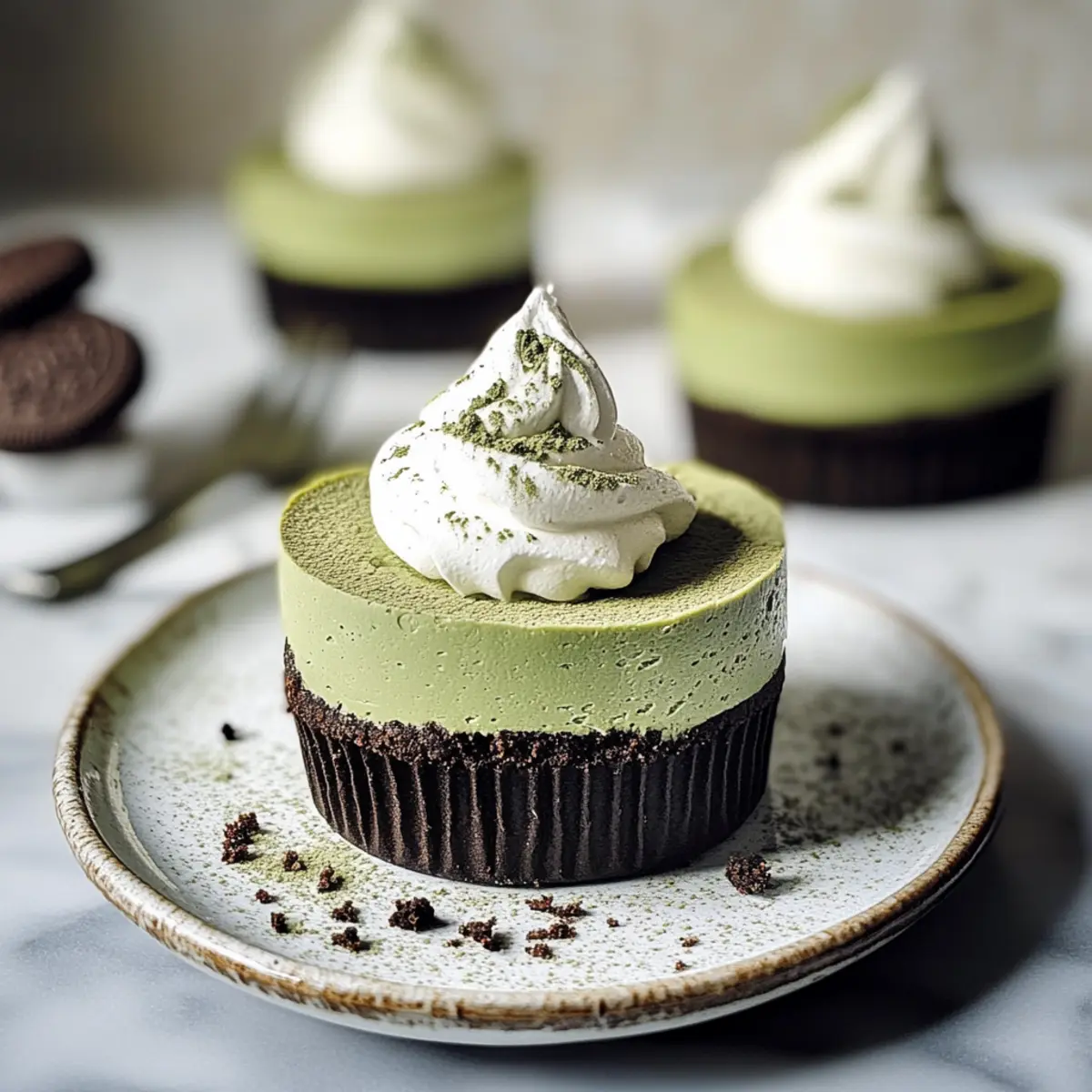 No-bake Matcha Cheesecake with Oreo Crust