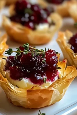 Cranberry Brie Thyme Phyllo Cups