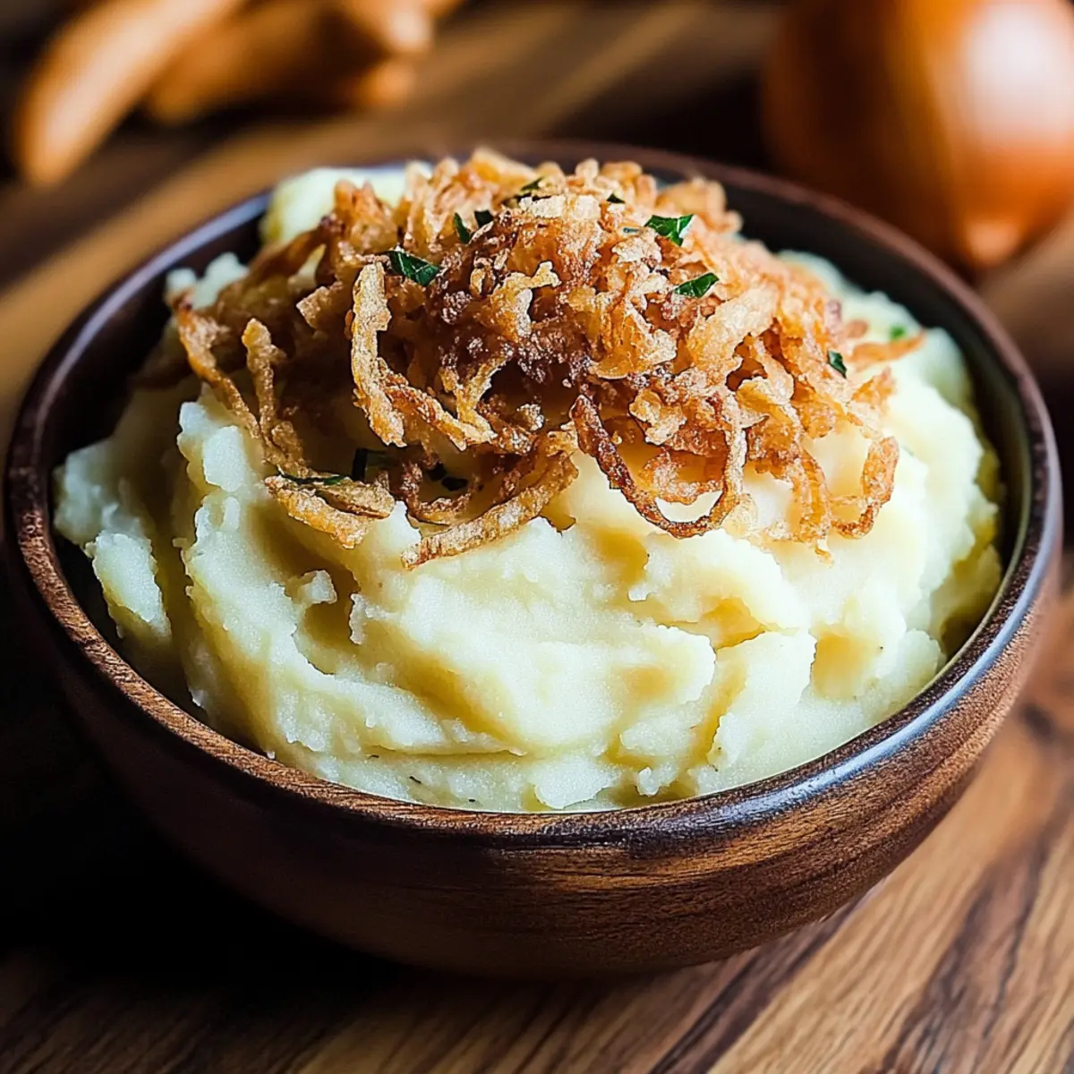 Buttermilk Mashed Potatoes with Crispy Onions