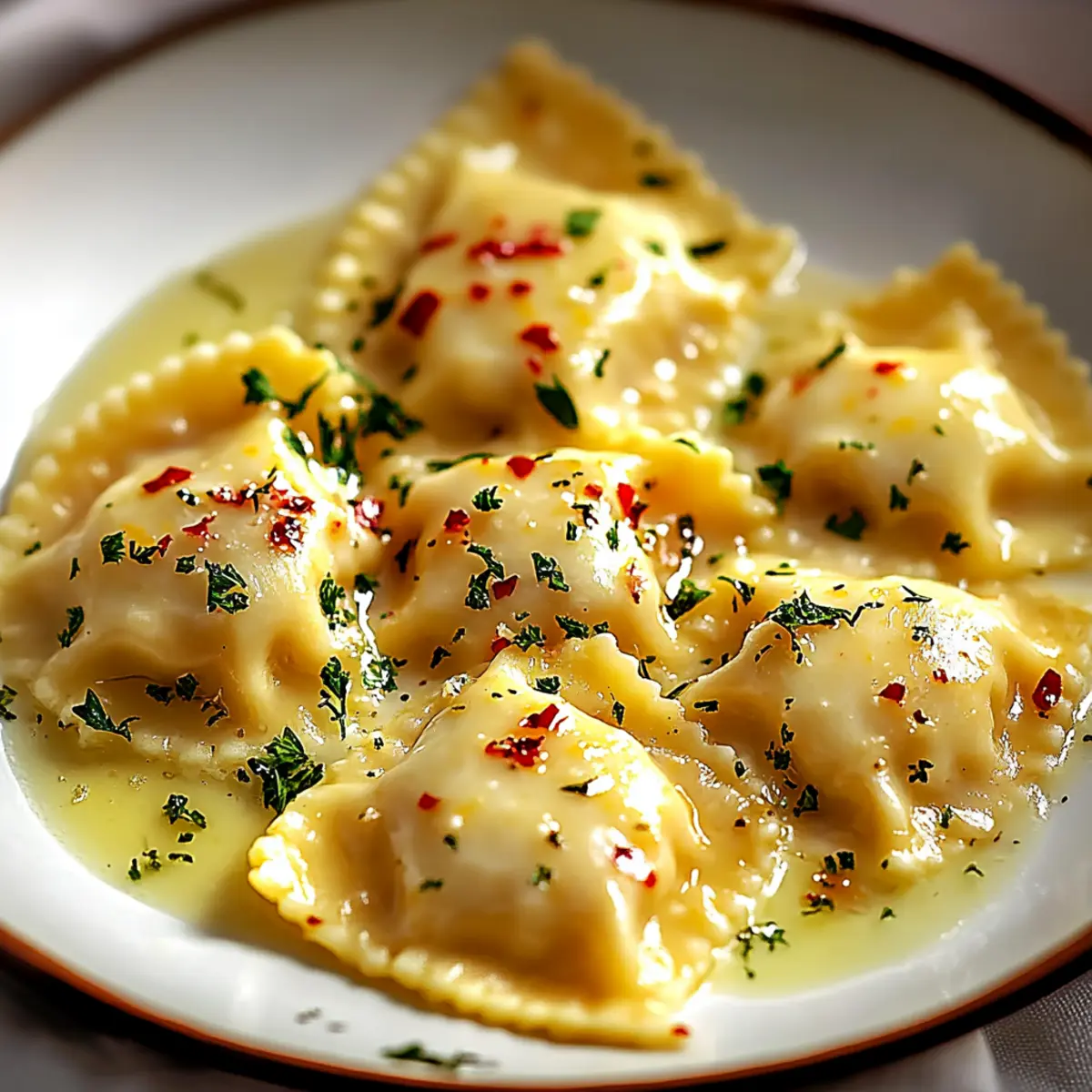 Lobster Ravioli in Lemon Butter Sauce