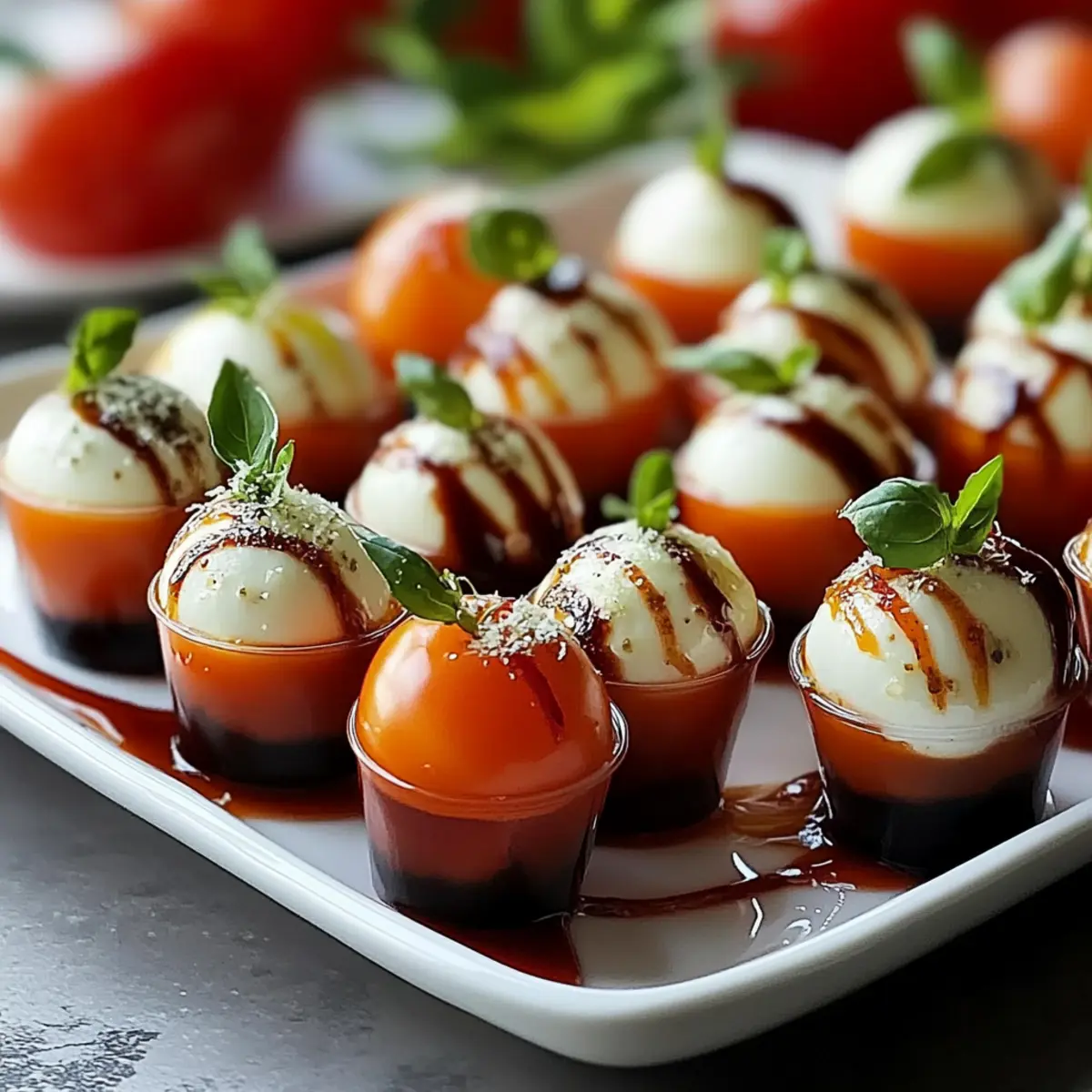 Christmas Mini Caprese Salad Cups