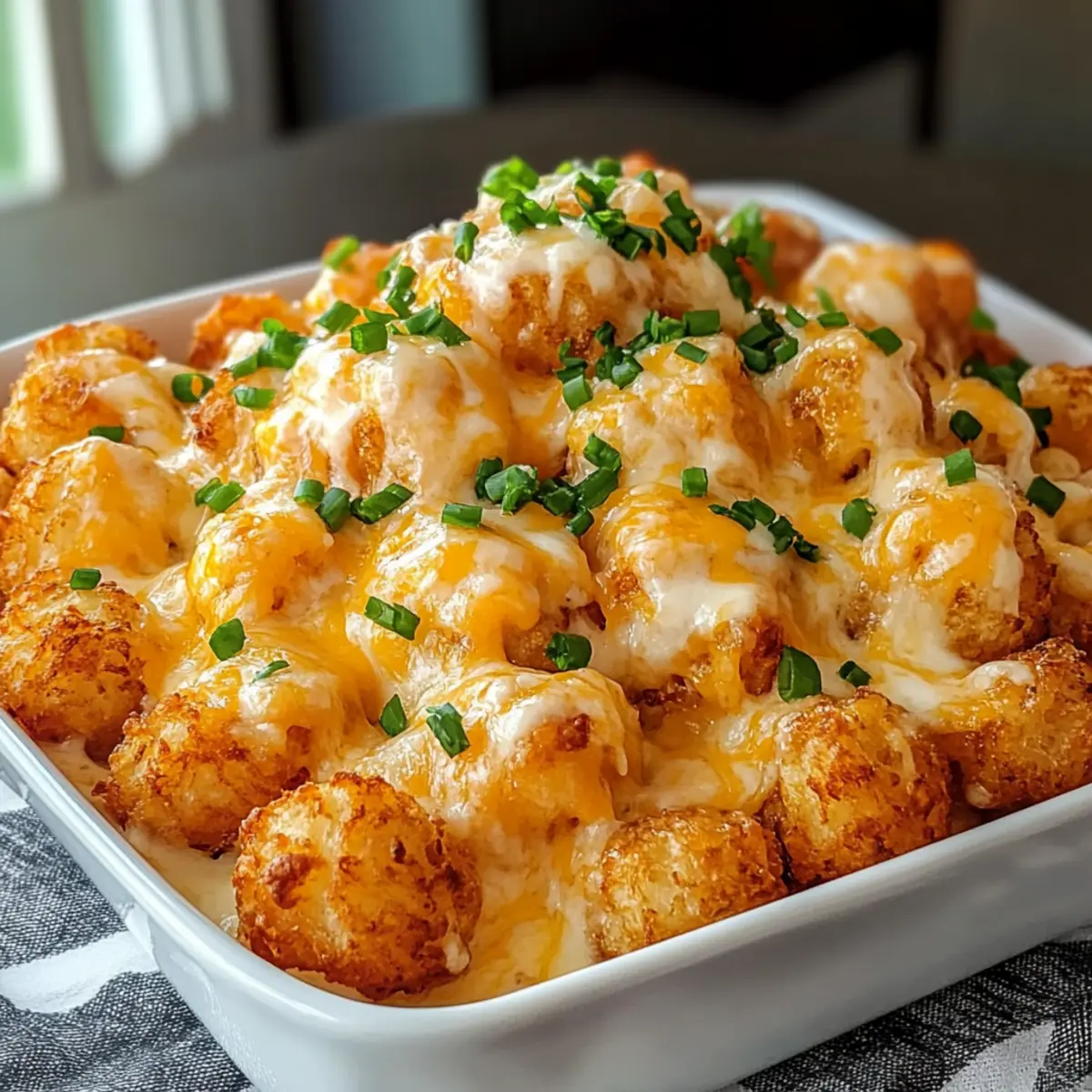 Cheddar Ranch Chicken Tater Tot Bake