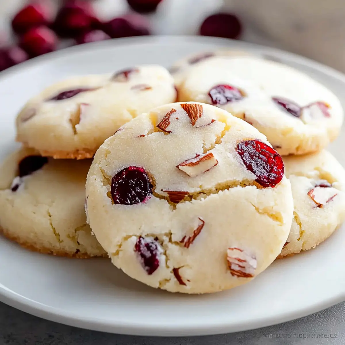Cranberry Almond Shortbread Cookies