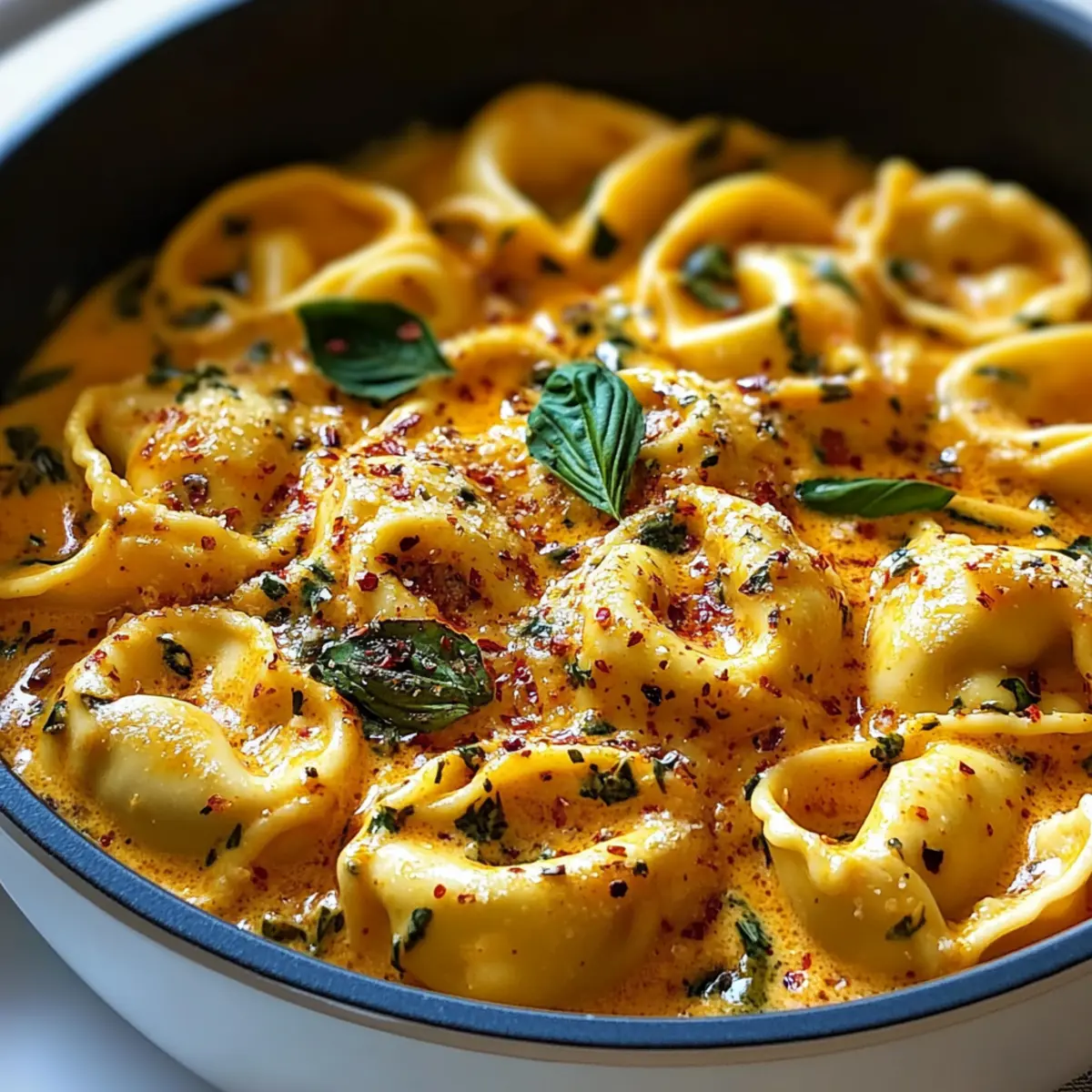One Pot Spicy Garlic Butter Chicken Tortellini