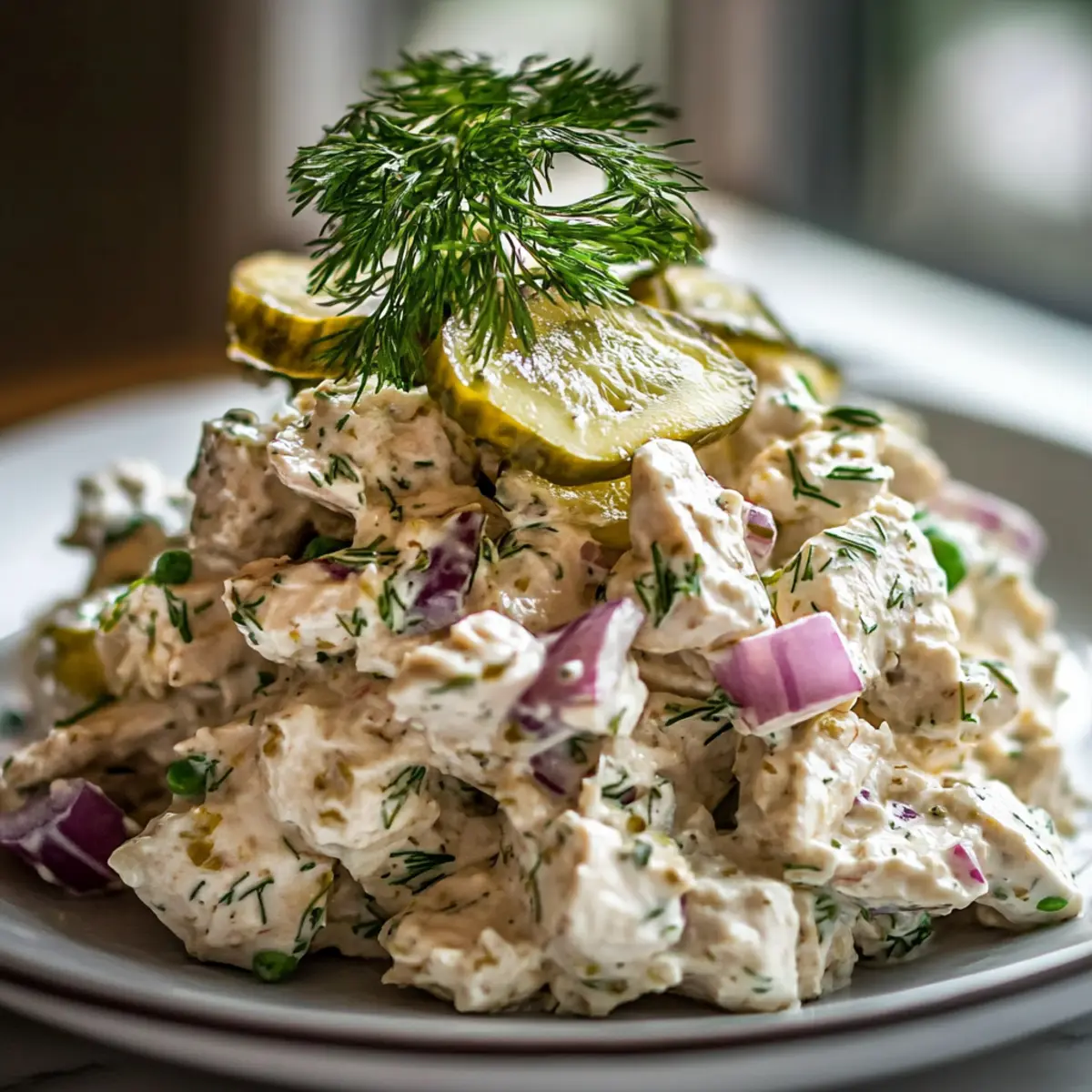Savory Dill Pickle Chicken Salad