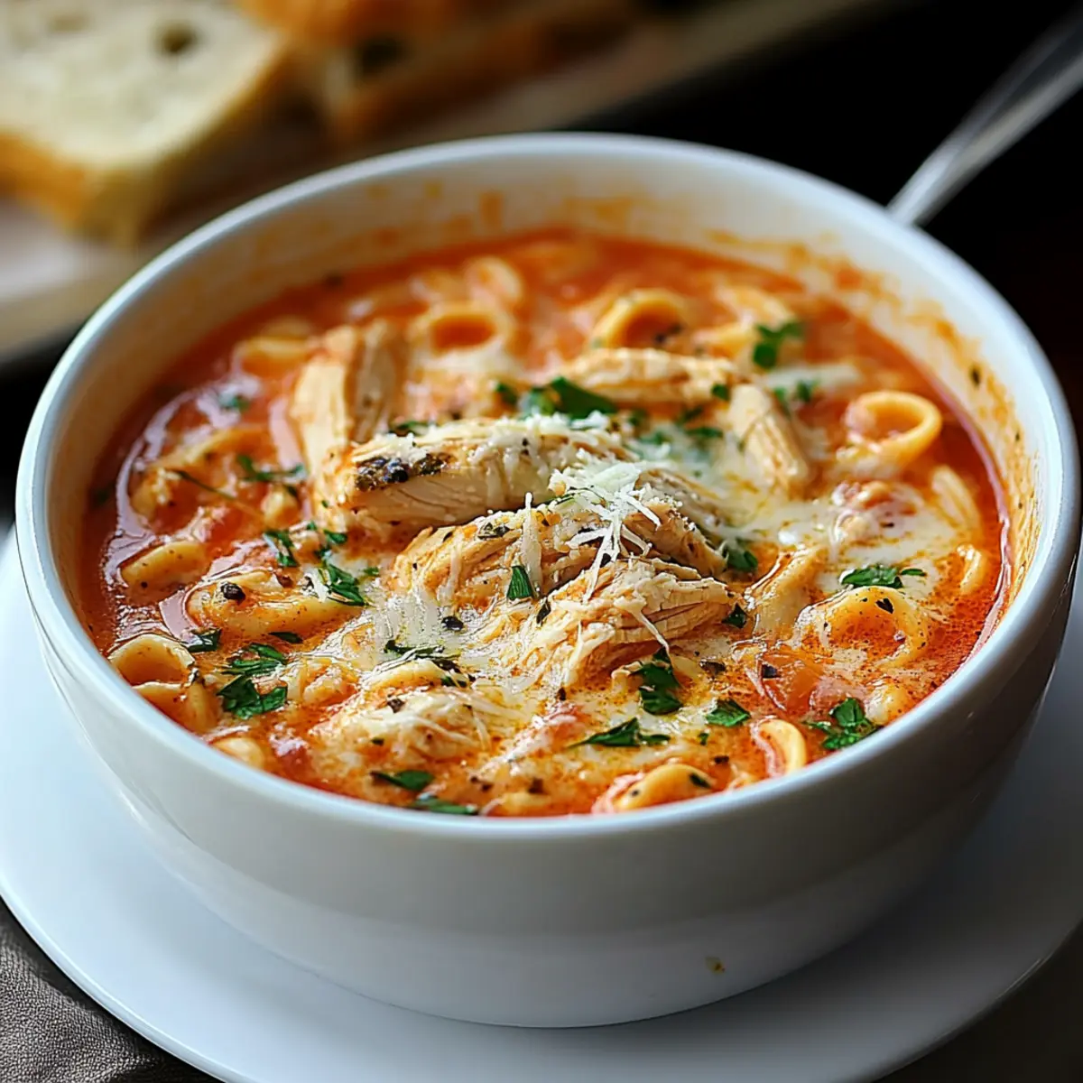 Crockpot Chicken Parmesan Soup