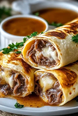 Savory French Dip Tortilla Rollups