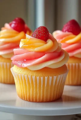 Mango Strawberry Sunset Cupcakes