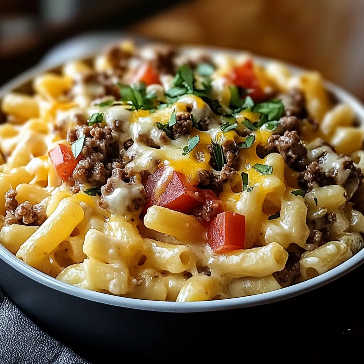 Loaded Cheeseburger Alfredo Pasta Recipe