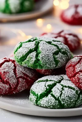 Festive Red and Green Crinkle Cookies
