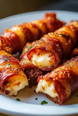 Nashville Hot Beef Bacon Wrapped Mozzarella Sticks
