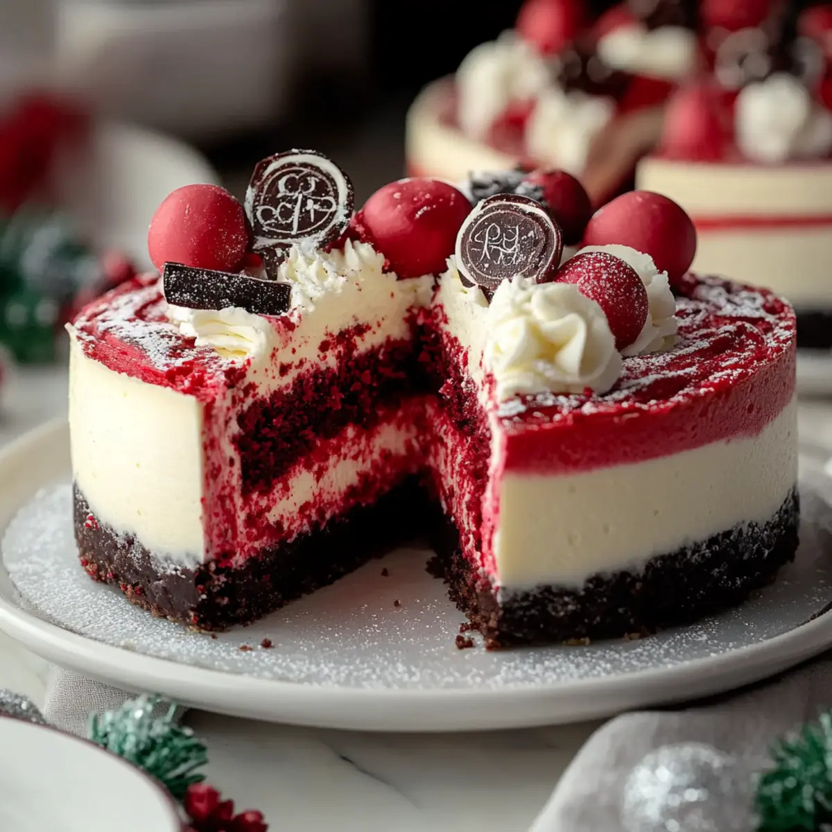Christmas Red Velvet Cheesecake