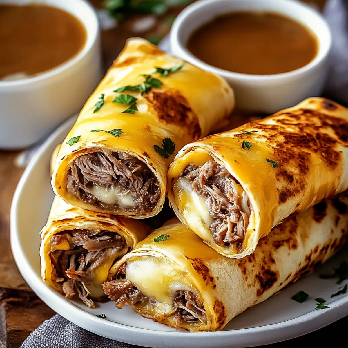 French Dip Tortilla Rollups Recipe