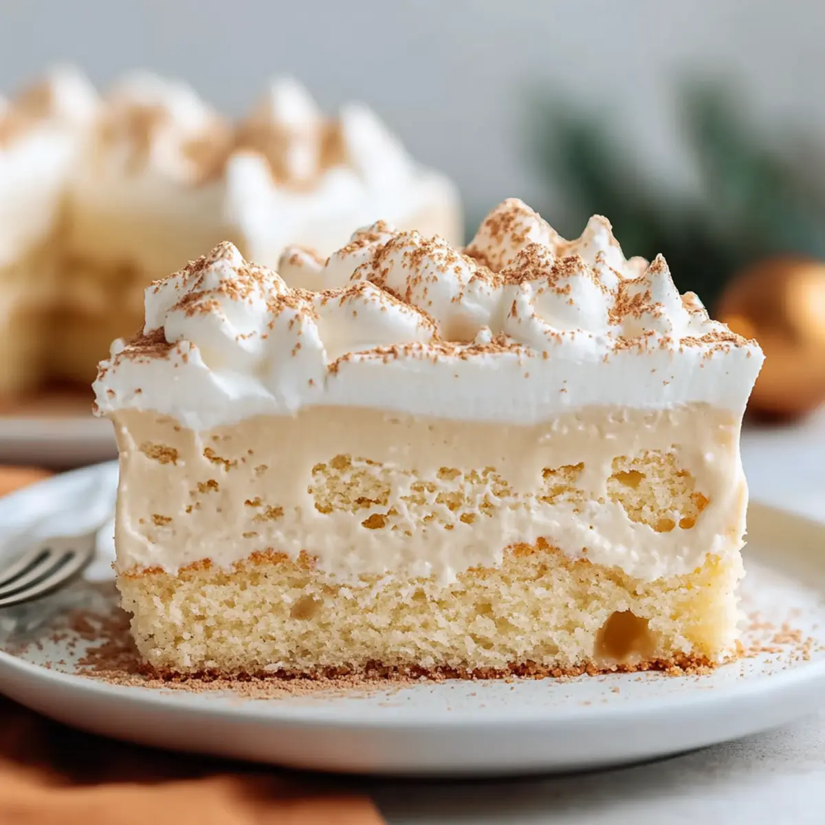 Eggnog Poke Cake