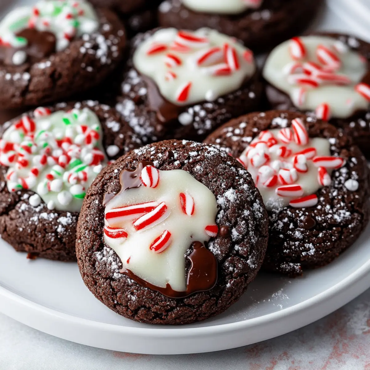Festive Chocolate Peppermint Cookies