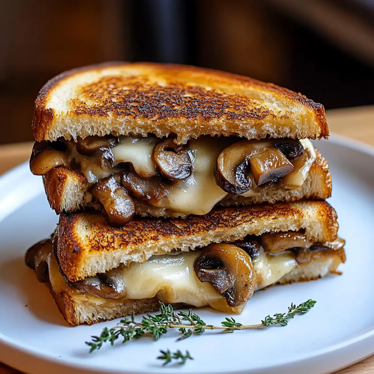 Gouda Grilled Cheese with Roasted Mushrooms & Onions