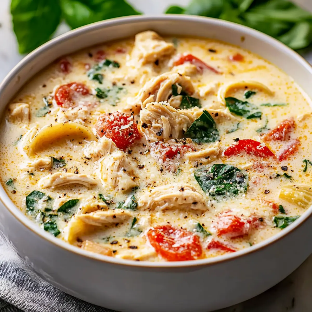 Crock Pot Creamy Chicken Parmesan Soup