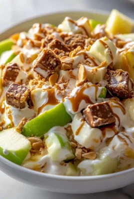 Creamy Caramel Apple Snickers Salad