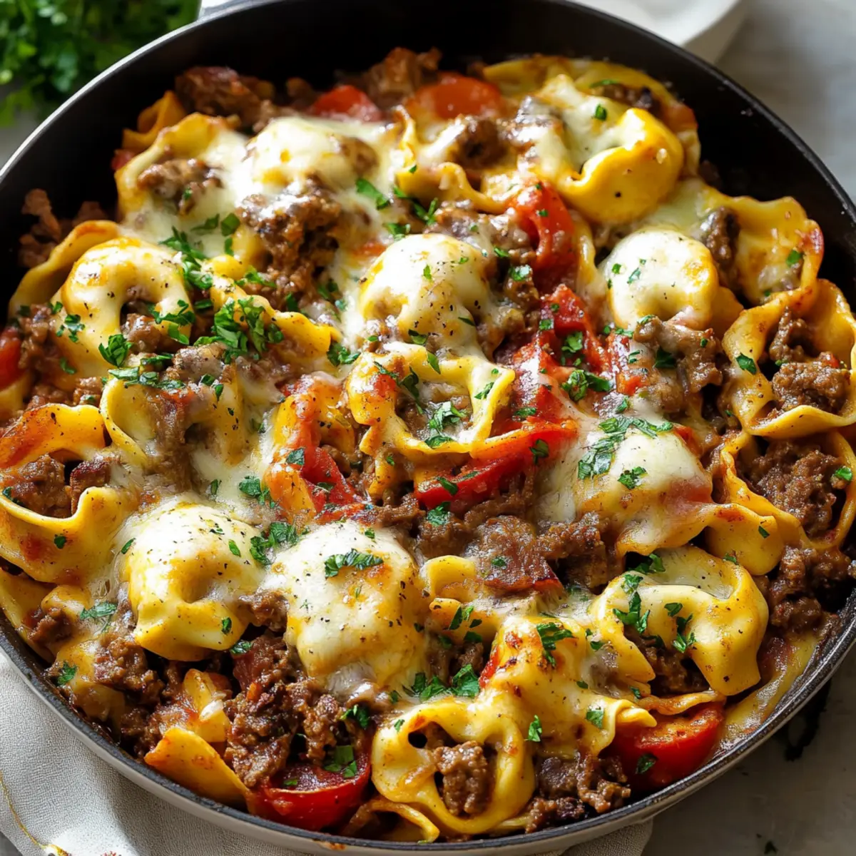 Cheesesteak Tortellini Skillet