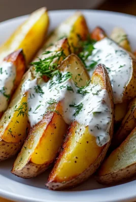 Lemon Herb Greek Yogurt Potato Wedges