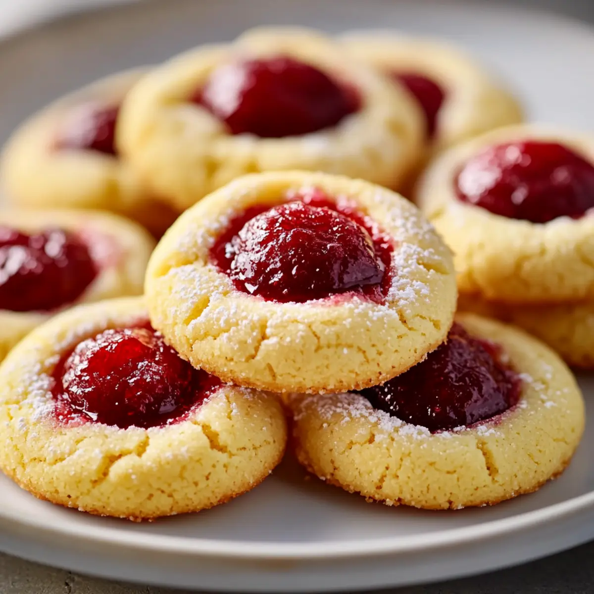 Lemon Raspberry Thumbprint Cookies