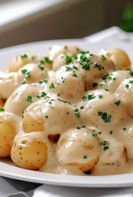 Creamy Garlic Sauce Baby Potatoes